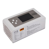 Gens Ace iMars D300 Plus smart charger in white with digital display and multiple charging ports for batteries.