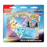Pokemon Glaceon sticker from the Prismatic Evolutions Tech Sticker Collection, featuring colorful Pokémon TCG-inspired designs.