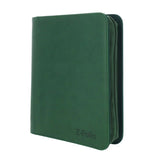 Green BCW Z-Folio 4-pocket LX toploader binder for storing and organizing collectible cards.