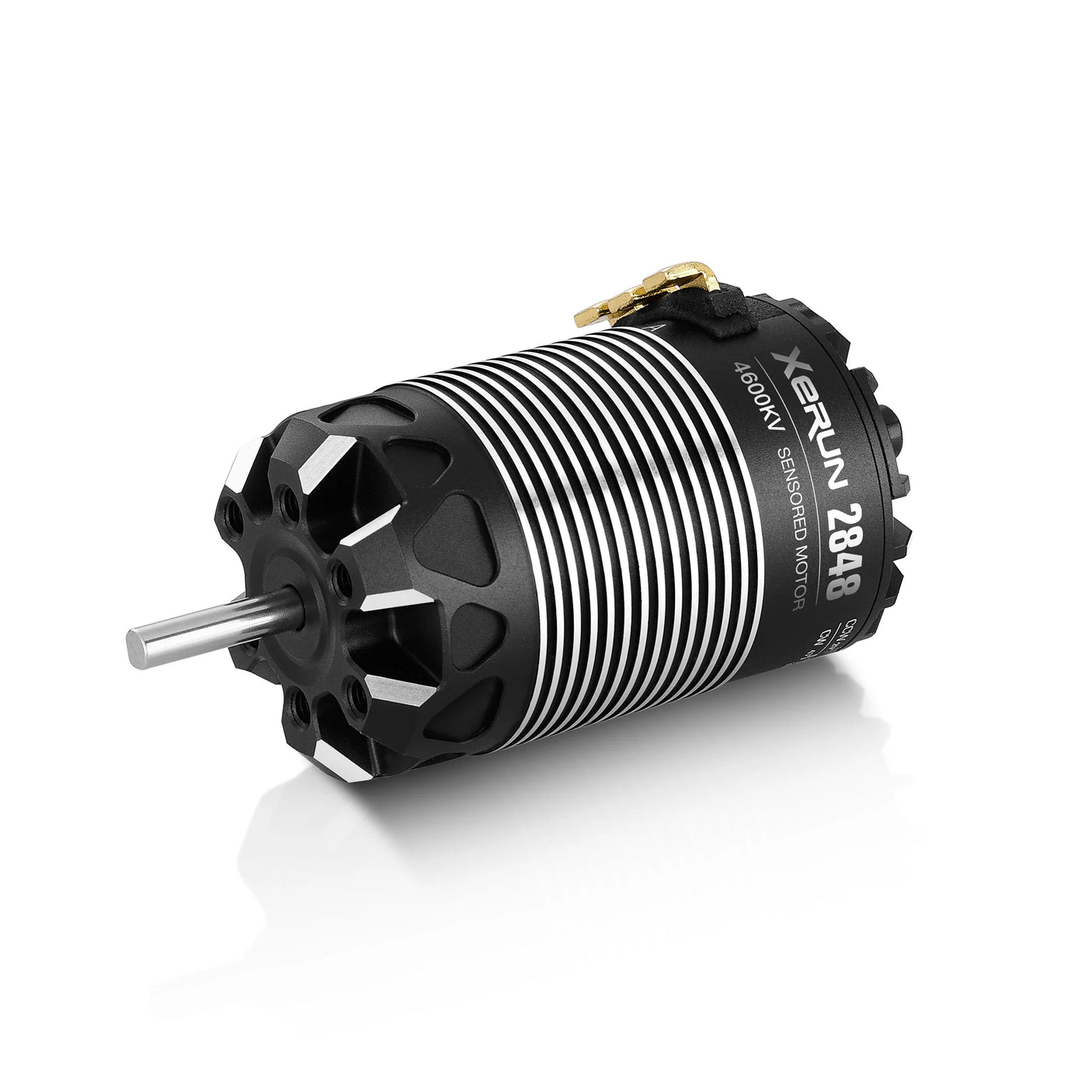 Hobbywing 2848 motor for LC Racing Expert Truggy Bundle, high-performance RC car motor with cooling fins and wiring.