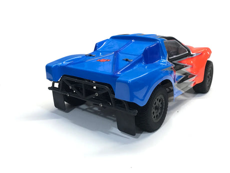 Phat Bodies Raptor SCT 225mm wheelbase RC body with detailed black and red design, shown on a white background.