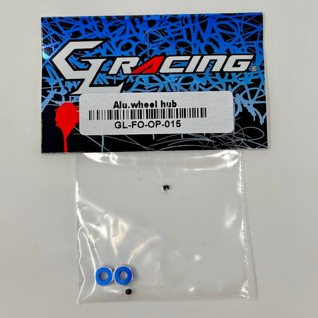 GL Racing GL Formula One aluminum wheel hub with detailed metal finish and bolt holes, designed for high-performance racing vehicles.