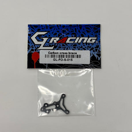 GL Racing GL Formula One Carbon Cross Brace showing sleek carbon fiber construction and mounting points against a neutral background.