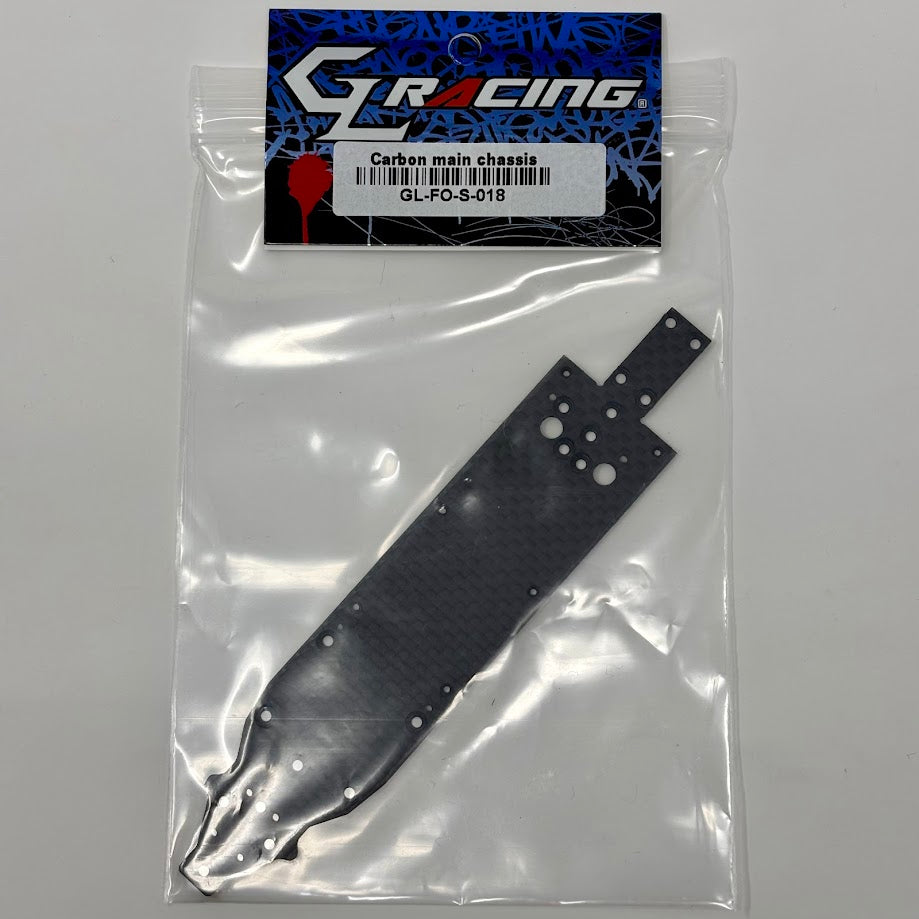GL Racing GL Formula One carbon main chassis shows a lightweight, high-performance race car chassis with sleek carbon fiber construction.