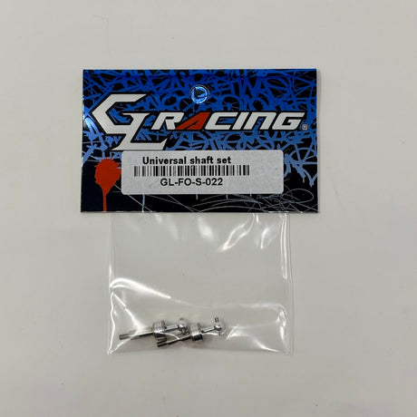 GL Racing GL Formula One universal shaft set, precision-engineered car parts with metal shafts and connectors, displayed on a clean background.