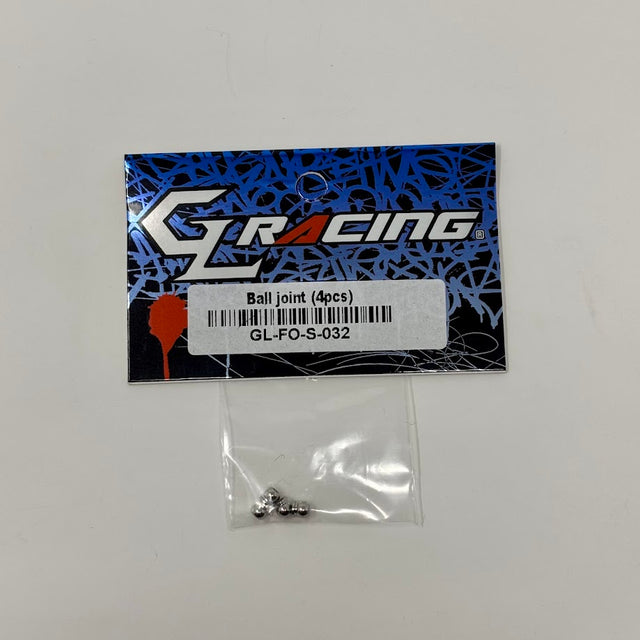 Set of four GL Racing GL Formula One ball joints for automotive suspension, shown in the image.