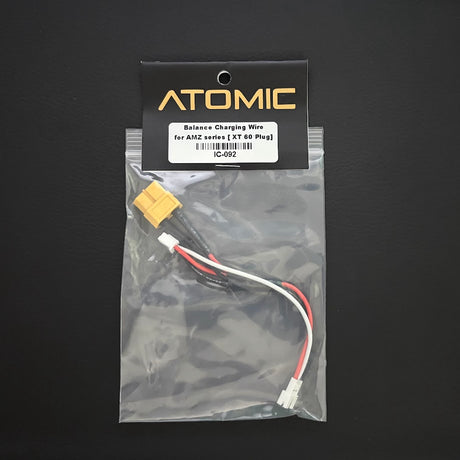 Atomic RC XT60 to PH2 2S charge cable with connectors, designed for RC batteries and charging setups.