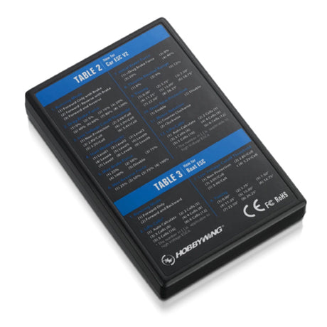 Hobbywing LED Program Card for RC car controllers, featuring a compact device with LED indicators and connection ports.