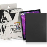Black BCW Iridian Matte Standard Sleeves for trading cards, shown in a 100-count pack.