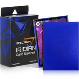 Blue Iridian Matte Standard Sleeves by BCW, 100-count pack, showing protective card sleeves with matte finish and vibrant blue color.