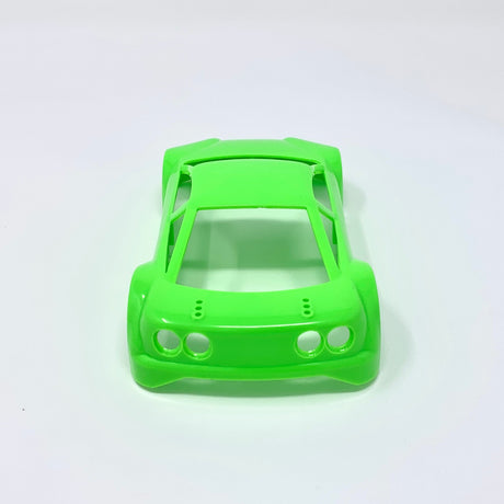 Neon green Jomurema GT01 car body showcasing sleek aerodynamic design and vibrant color for racing or sport vehicles.