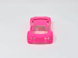 Jomurema GT01 car body set in vibrant neon pink, displayed on a sleek vehicle with detailed design elements.