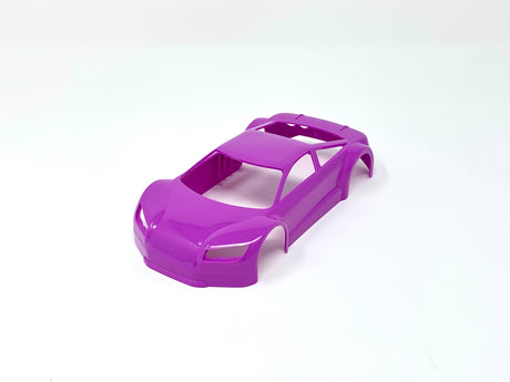 Jomurema GT01 car body set in vibrant neon violet color, designed for custom vehicle styling and modification.