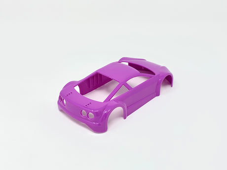 Jomurema GT01 car body set in neon violet, showcasing vibrant color and sleek design for customized vehicle appearance.