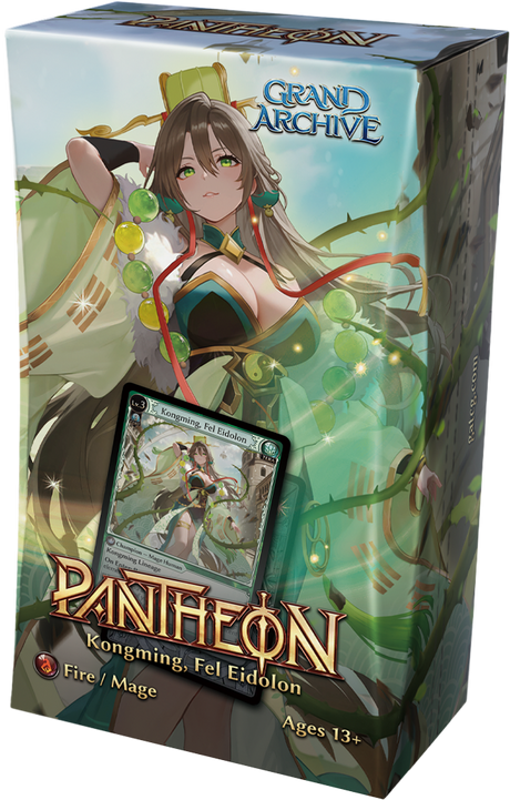 Kongming Fel Eidolon Pantheon deck from Grand Archive TCG Radiant Origins by Weebs of the Shore, featuring colorful card art.