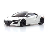 Kyosho Mini-Z RWD MR04 Honda NSX remote control car on a track showing its detailed body and sleek design.
