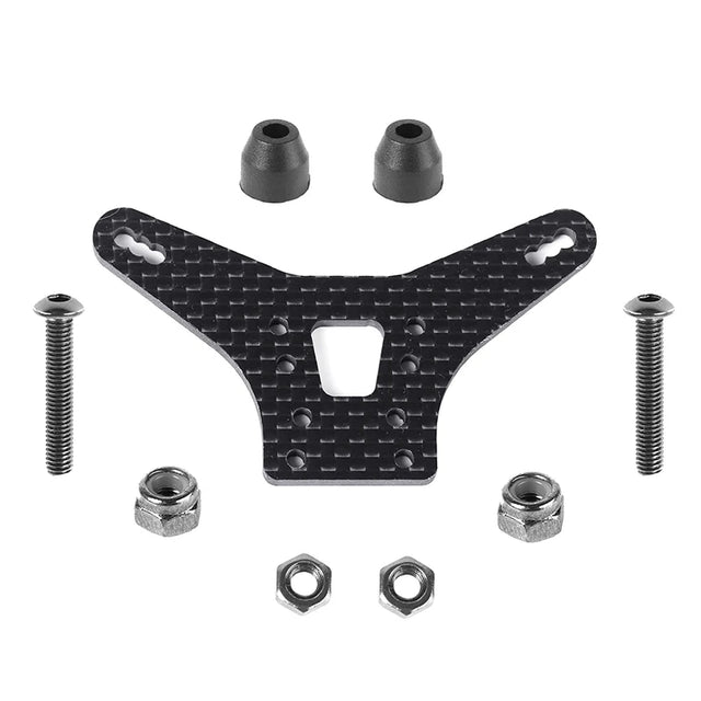 LC Racing L5030 carbon fiber rear shock tower for BHC-1 remote control car, featuring lightweight, durable construction.