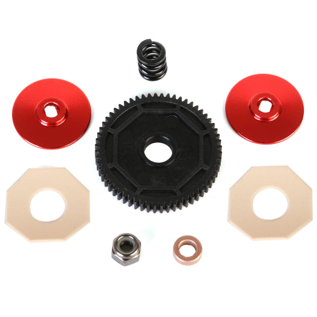 LC Racing L5040 BHC Slipper Set showing the black rubber slippers with metal pins for RC car transmission.