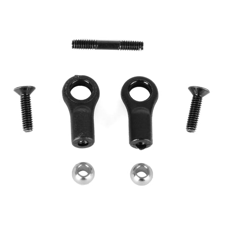 LC Racing L5043 steering link for RC cars, showing a close-up of the metal suspension part with detailed construction.