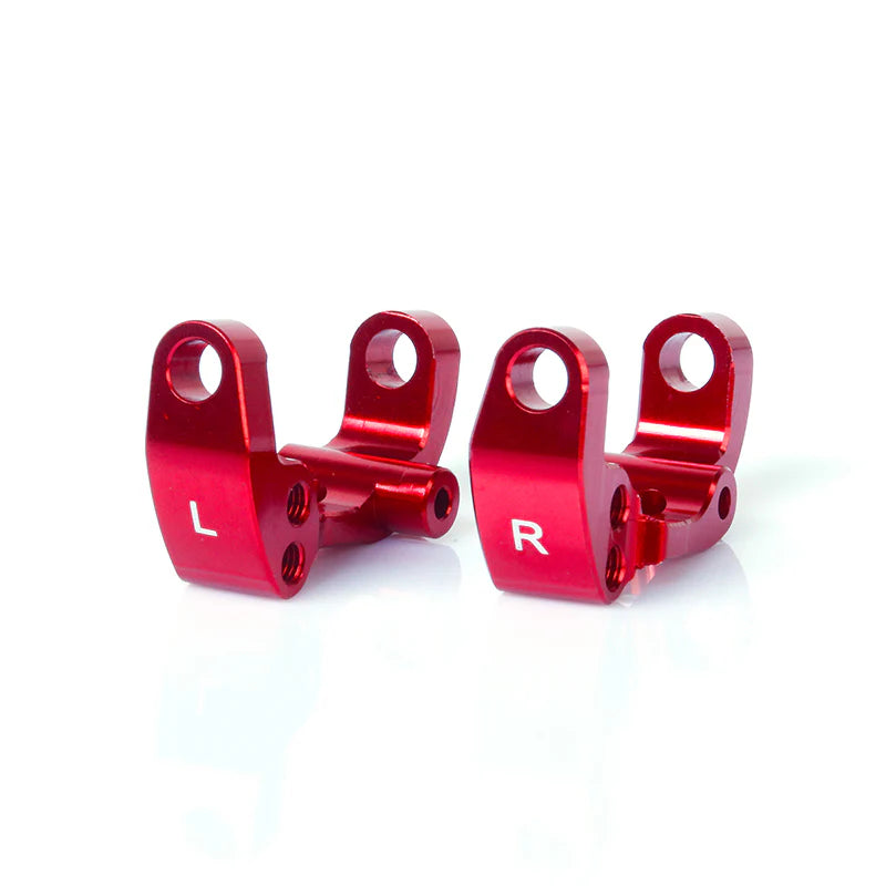 LC Racing L5069 aluminum caster blocks v2 for RC cars, showing the silver CNC-machined metal caster components.
