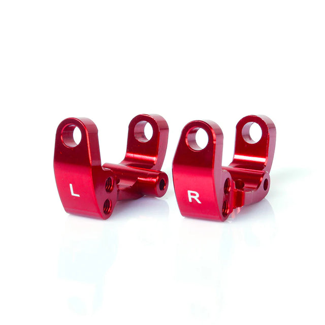 LC Racing L5069 aluminum caster blocks v2 for RC cars, showing the silver CNC-machined metal caster components.