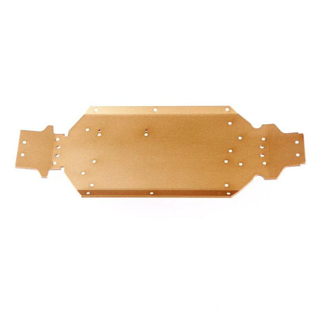 LC Racing L6026 185mm wheelbase chassis made of aluminum with 2.5mm thickness, shown in a close-up view of the RC car component.