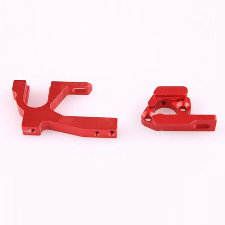 Aluminum motor mount for RC cars, LC Racing L6027 model, shown with mounting holes and sleek silver finish.