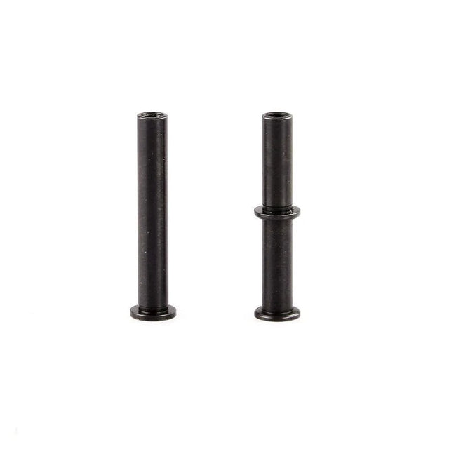 LC Racing L6030 steering post set showing metal posts and mounting hardware on a clean background.