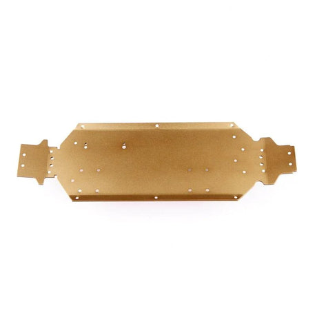 LC Racing L6034 225mm wheelbase aluminum chassis with 2.5mm thickness, showing the sleek, lightweight metal construction and detailed design.