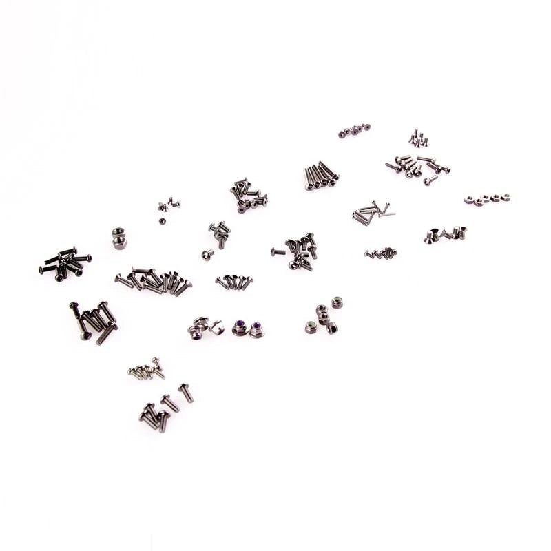 LC Racing L6041 EMB Screws Set showing a close-up of metal screws for RC car assembly on a white background.