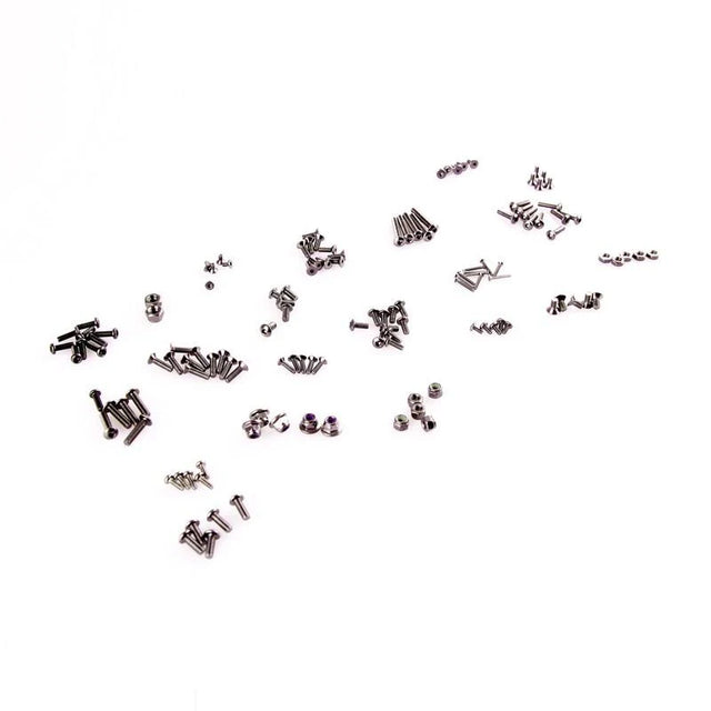 LC Racing L6041 EMB Screws Set showing a close-up of metal screws for RC car assembly on a white background.