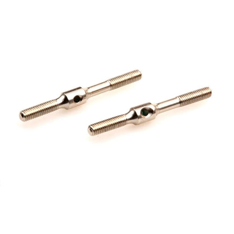 Pair of LC Racing L6106 35mm turnbuckles for RC cars, showing silver metal threaded rods with adjustment nuts.