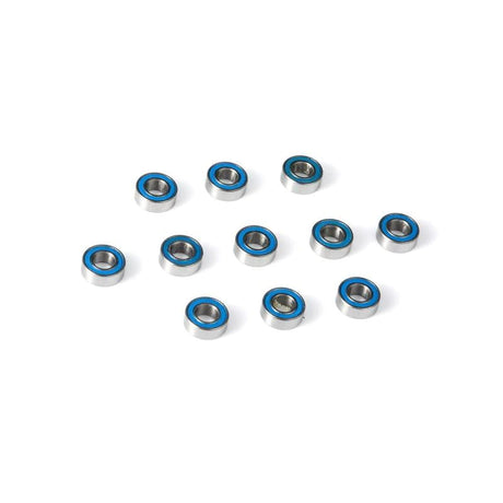 LC Racing L6123 ball bearings 4x8x3mm, set of 11 small precision metal bearings for RC car models, shown in a close-up image.