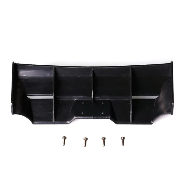 Black composite wing for RC cars by LC Racing, model L6147, shown on a clean background with detailed aerodynamic features.