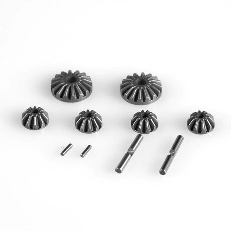 LC Racing L6199 steel gear diff set showing close-up of gear teeth and metal construction for RC car performance