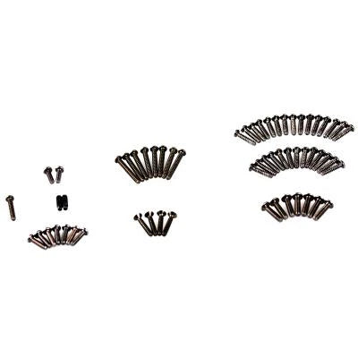LC Racing L6210 DT roll cage screws for RC cars, shown installed on the metal roll cage, with precision threading and durable construction.