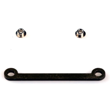 LC Racing aluminum draglink L6217, showing a close-up of the precision-machined metal component with detailed fittings.