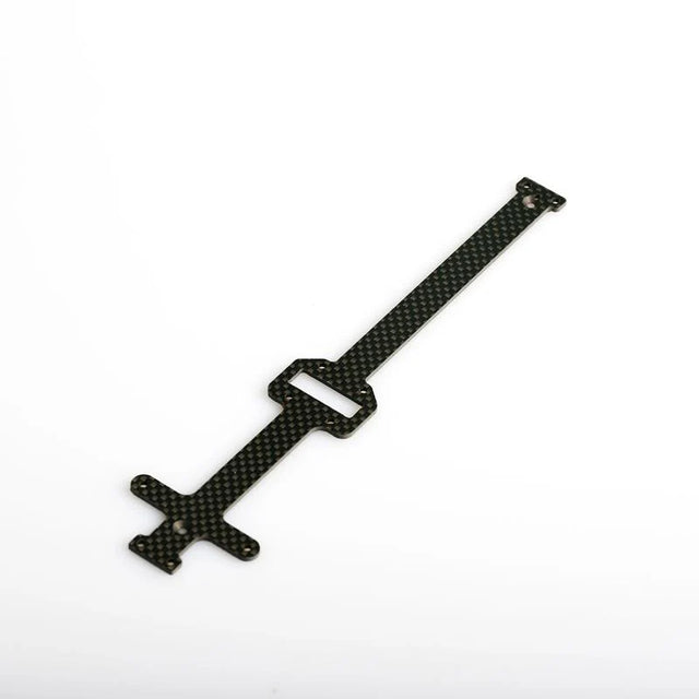 LC Racing LC12 carbon fiber upper deck with sleek black finish and precise cutouts for RC car customization.