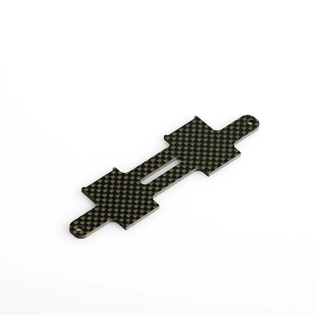 LC Racing L6226 carbon fiber battery strap with black and silver design, designed for secure RC battery fastening.
