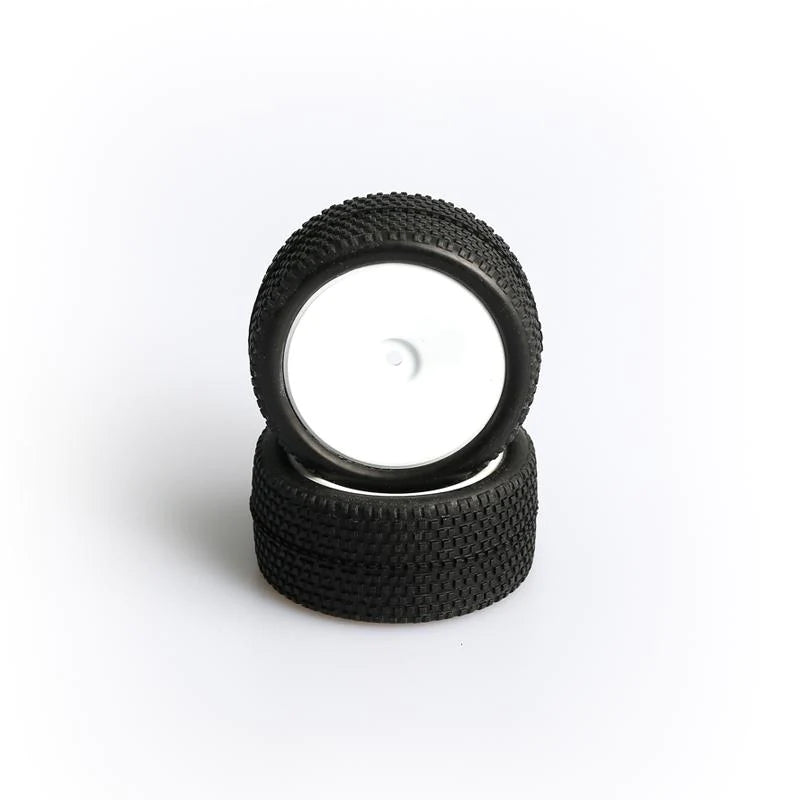 LC Racing L6230 all terrain buggy rear tires mounted on wheels, 12mm, set of two for remote control off-road vehicles