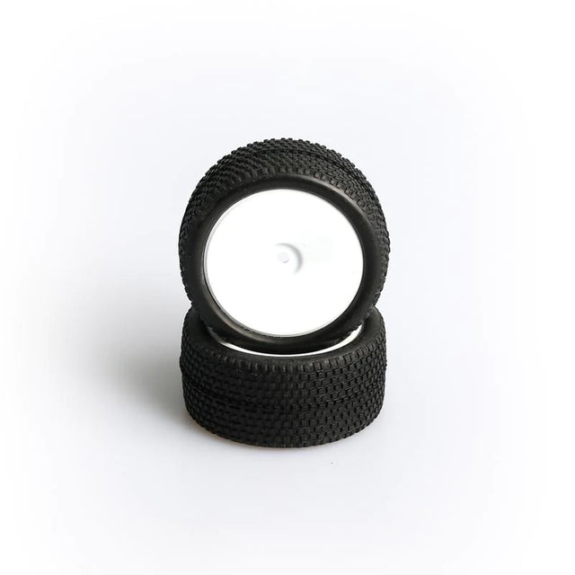 LC Racing L6230 all terrain buggy rear tires mounted on wheels, 12mm, set of two for remote control off-road vehicles