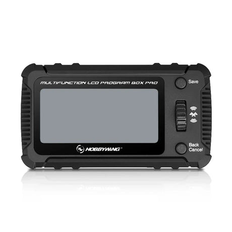 Hobbywing Multifunction LCD Program Box G3 for RC car tuning, showing a compact control device with LCD screen and buttons.