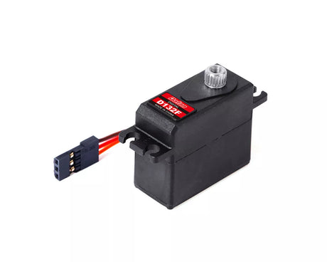 LC Racing LCE006 Batan D132F digital servo with black and silver motor, mounted on a RC car chassis.