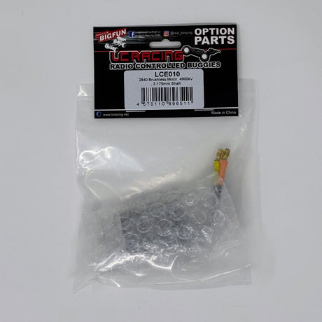 LC Racing LCE010 2845 4800kV brushless motor with 3.175mm shaft, compact and efficient for RC cars.