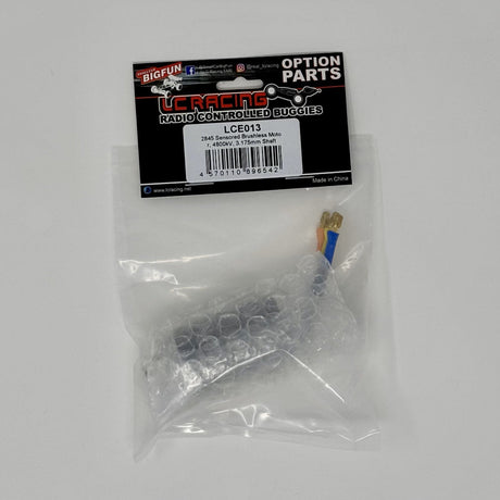 LC Racing LCE013 2845 4800kV sensored brushless RC motor with 3.175mm shaft, detailed image showing wiring and metal casing