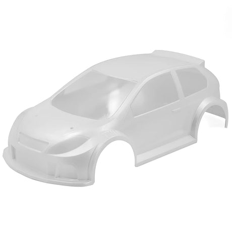 LC Racing EMB-RA Rally polycarbonate body in white for L6263 RC car, lightweight and durable for off-road racing vehicles.