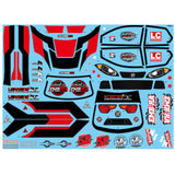 LC Racing EMB-RA rally polycarbonate body with white finish and stickers for RC car racing.