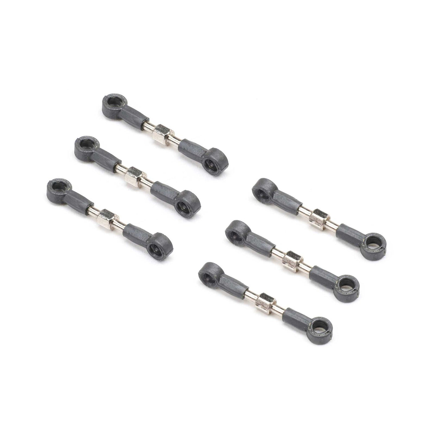 Losi adjustable turnbuckle set for Micro-B/T remote control car, featuring durable metal construction and precise tuning capabilities.