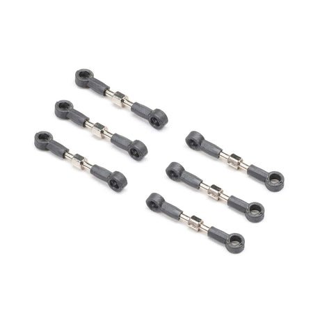 Losi adjustable turnbuckle set for Micro-B/T remote control car, featuring durable metal construction and precise tuning capabilities.