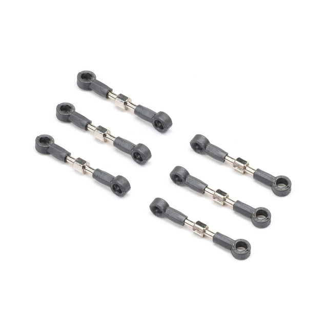 Losi adjustable turnbuckle set for Micro-B/T remote control car, featuring durable metal construction and precise tuning capabilities.